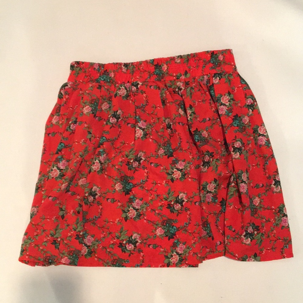 Bright orange skirt